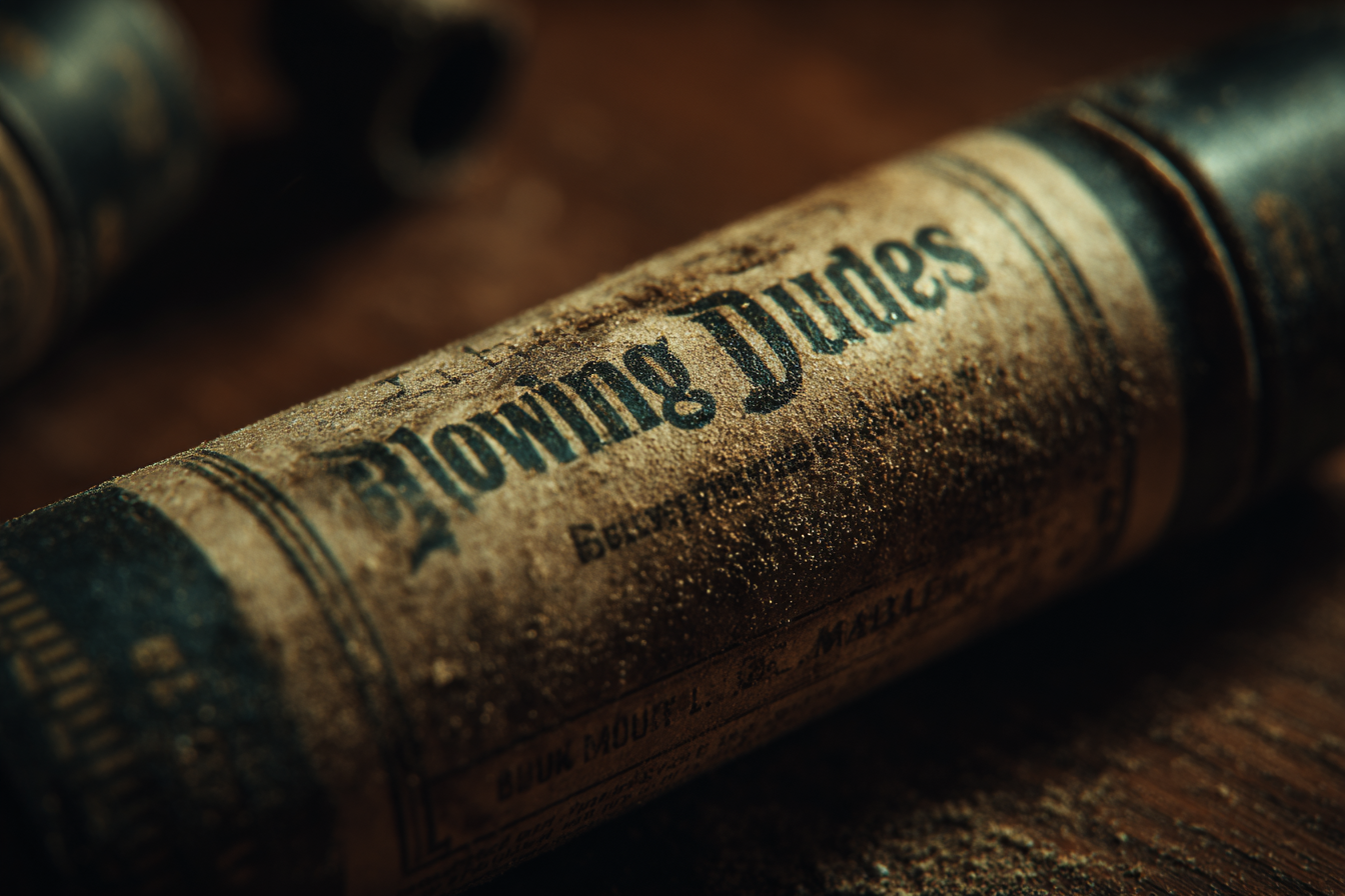 A weathered original Blowing Dudes tube